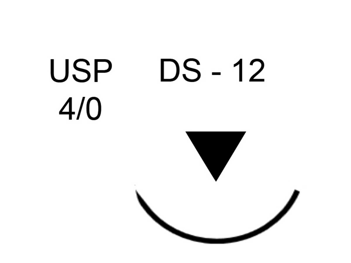 PTFE Dental Suture, EP 1,5 (USP 4-0), 50 cm, Nadel DS-12 (12)