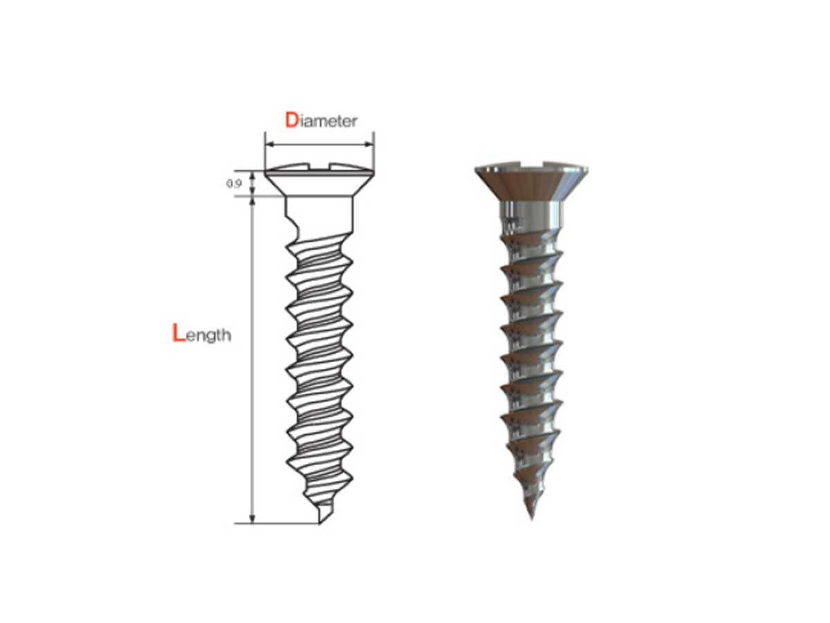 Titanium Bone Screw Ø1,2x12 mm (10)