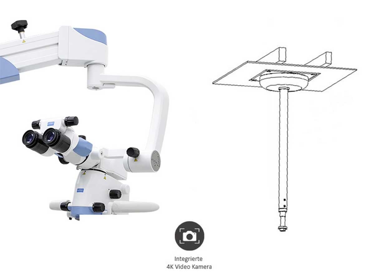 Mikroskop BlueSpin (OMS2050) inkl. 4K Kamera - Deckenhalterung