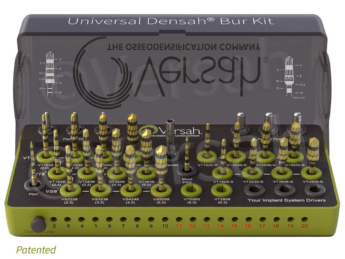 Full Universal DENSAH® Bur Kit mit 2 Pilotbohrern (12 Standardbohrer und 8 kurze Bohrer)