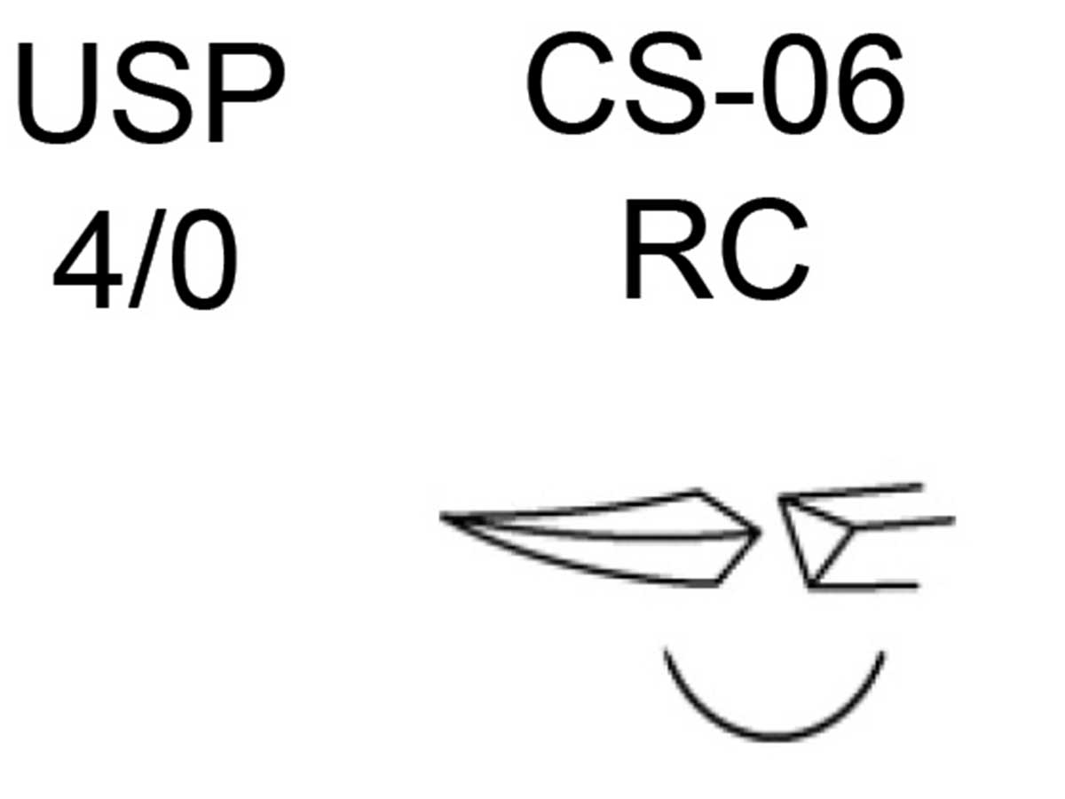 PTFE CS-06 RC 4-0 EP-1,5 C22 16,3 mm 3/8 Circle Reverse Cutting Needle (12)