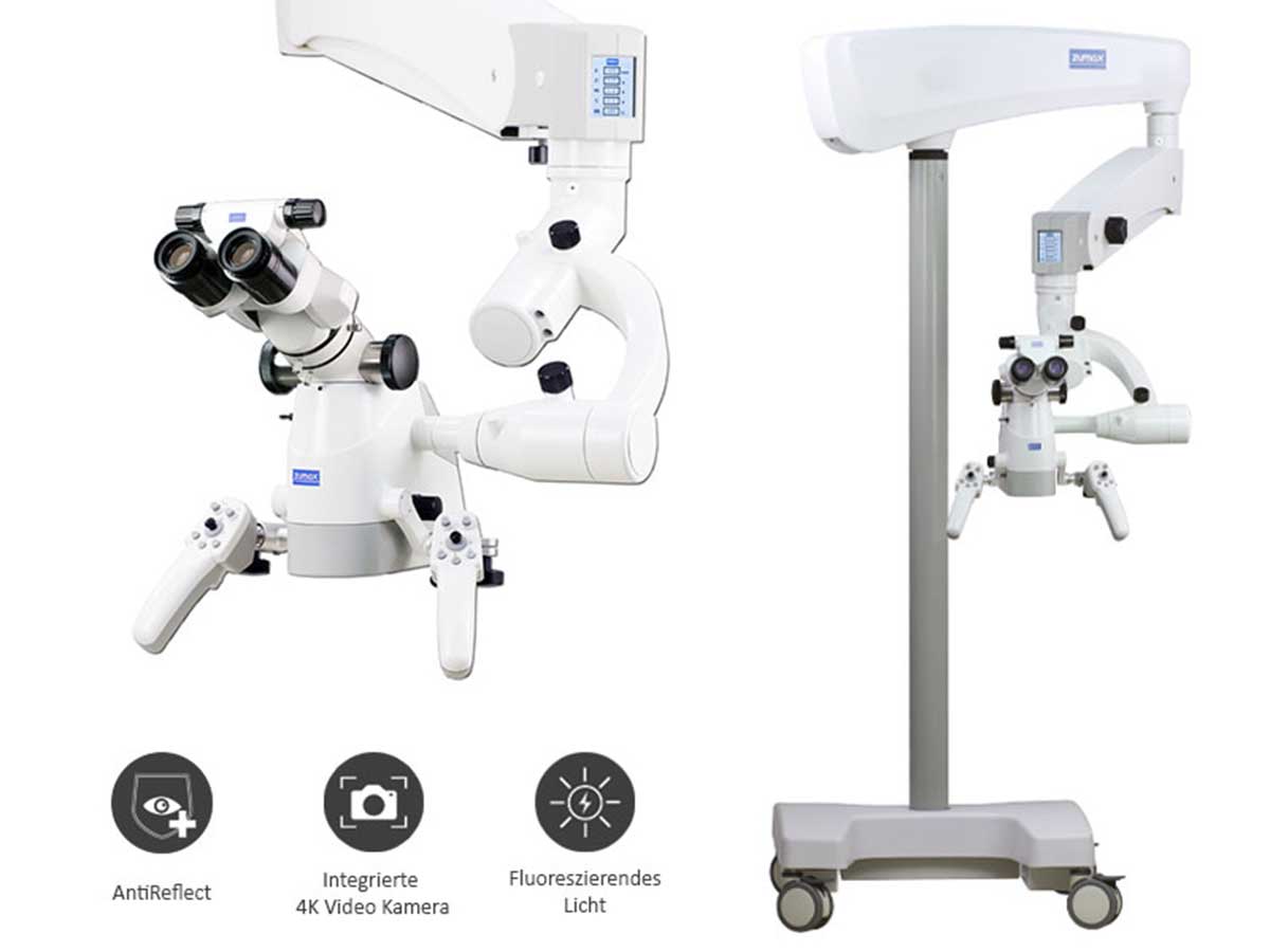 Mikroskop ElektroMag Pro (OMS3200 PRO) inkl. 4K Video Kamera, Anti Reflect Modul, Fluoreszenu Modul - Rollenstativ