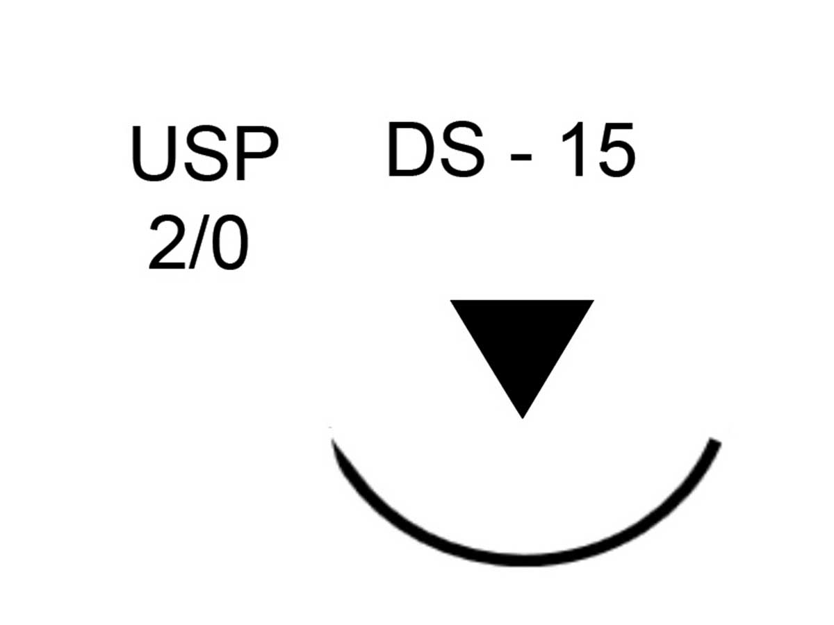 PTFE Dental Suture, EP 3 (USP 2-0), 50 cm, Nadel DS-15 (12)