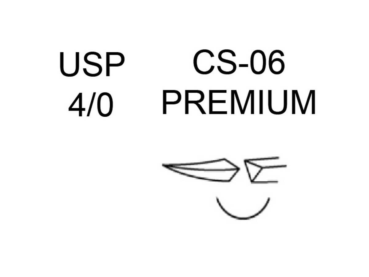 PTFE CS-06 PREMIUM 4-0 EP-1,5 C3 13,1 mm 3/8 Circle Reverse Cutting Needle (12)