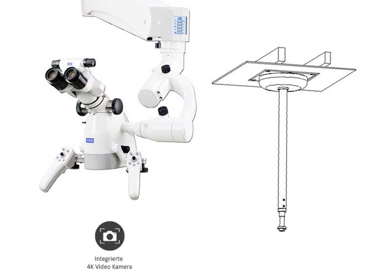 Mikroskop ElektroMag (OMS3200 R2) inkl. 4K Video Kamera - Deckenhalterung